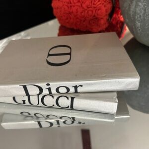Dior and Gucci Silver Decorative Books